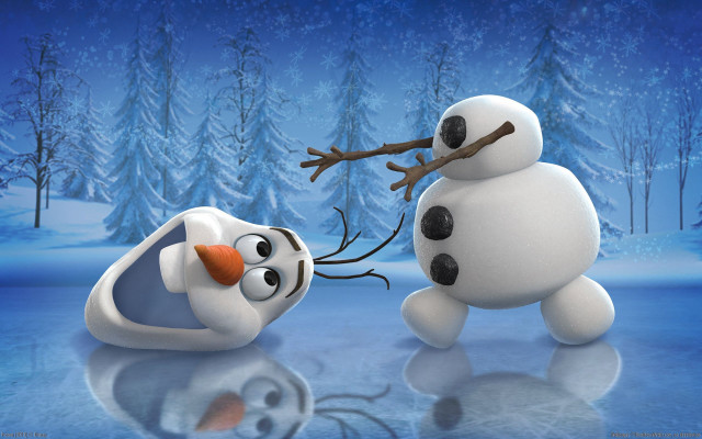 Snowman in the snow together free wallpaper for desktop - medium preview image