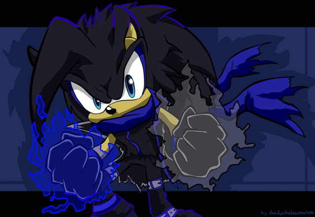Cartoon character blue black outfit free wallpaper for desktop - medium preview image