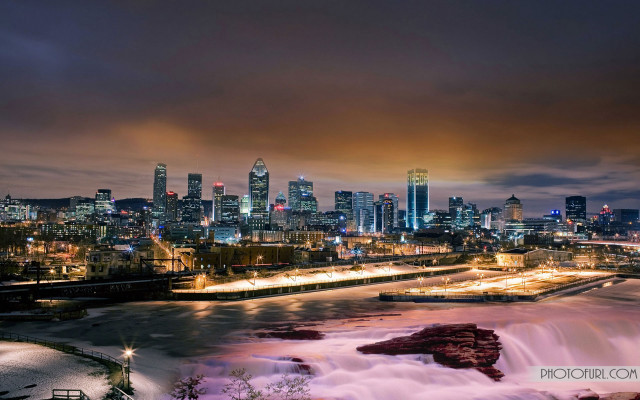 City skyline river bridge night #8 free wallpaper for desktop - medium preview image