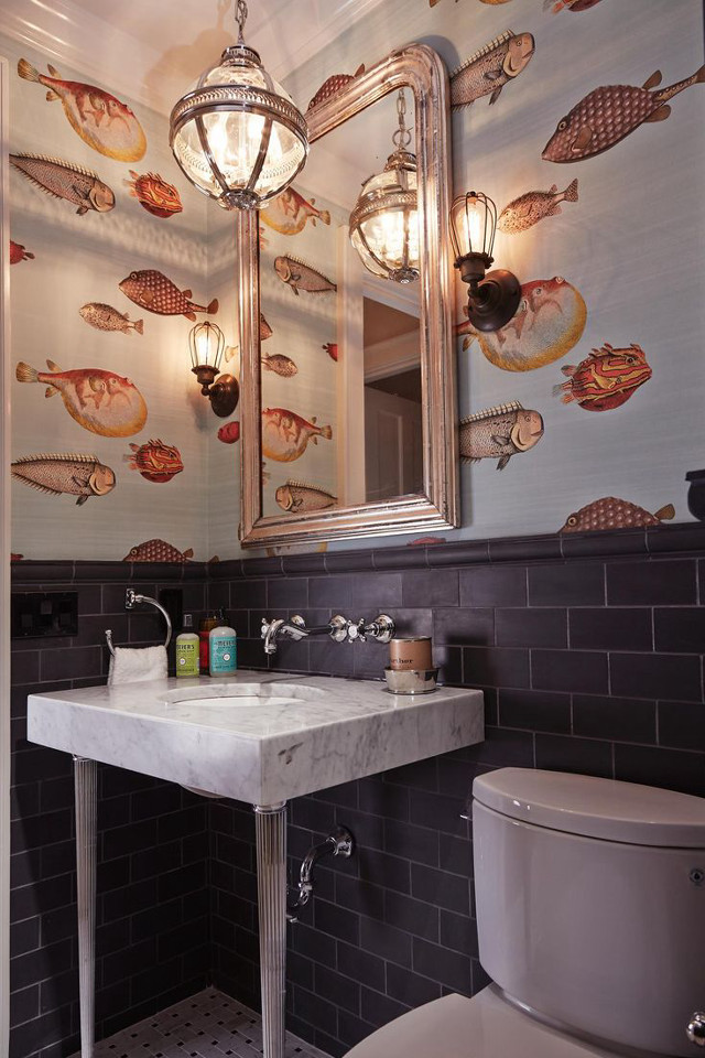 Bathroom sink toilet fish mirror free wallpaper for mobile - medium preview image
