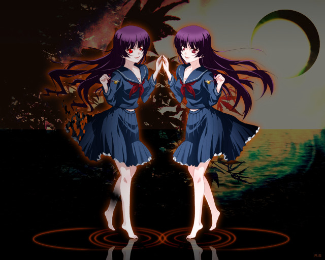 Girl blue dress mirror hands free wallpaper for desktop - medium preview image