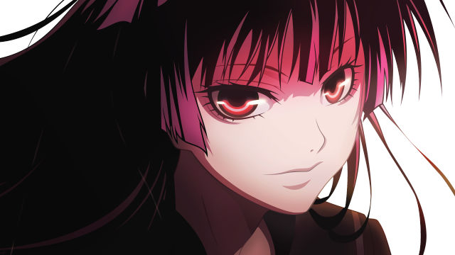 Red eyed girl long bangs free wallpaper for desktop - medium preview image