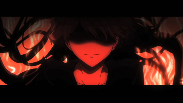 Girl closed eyes red background free wallpaper for desktop - medium preview image