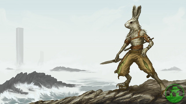 Rabbit rock green object water free wallpaper for desktop - medium preview image