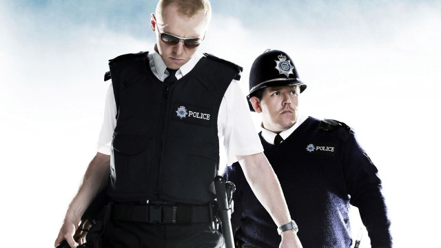 Police officers walking snow sky free wallpaper for desktop - medium preview image