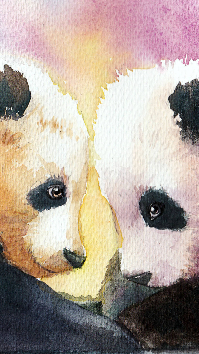 Panda bears laying blanket together free wallpaper for mobile - medium preview image