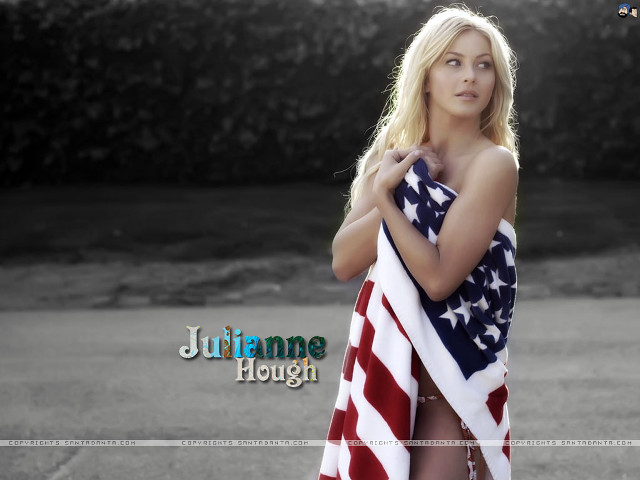 Woman bathing suit holding flag free wallpaper for desktop - medium preview image