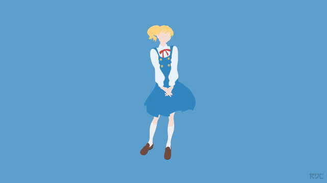 Woman blue dress blue background #2 free wallpaper for desktop - medium preview image