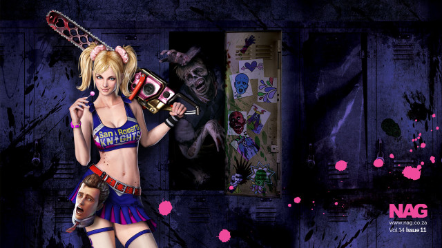 Woman bikini chainsaw cellphone zombie free wallpaper for desktop - medium preview image
