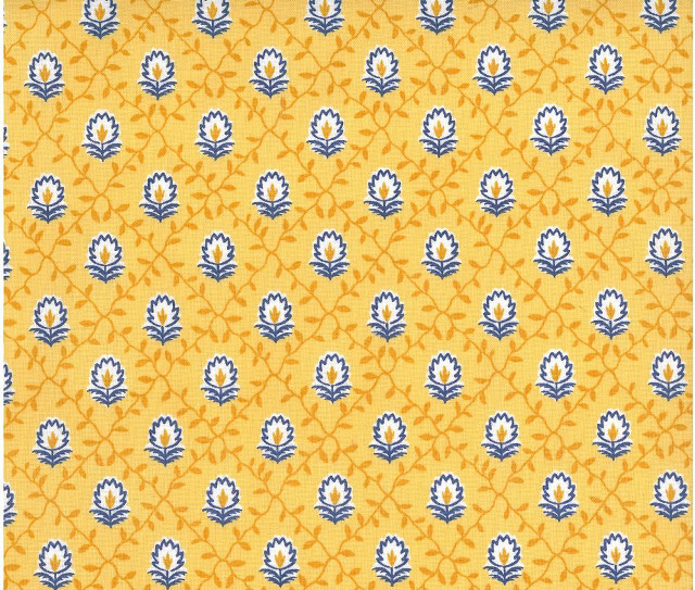 Yellow background blue flowers leaves free wallpaper for desktop - medium preview image