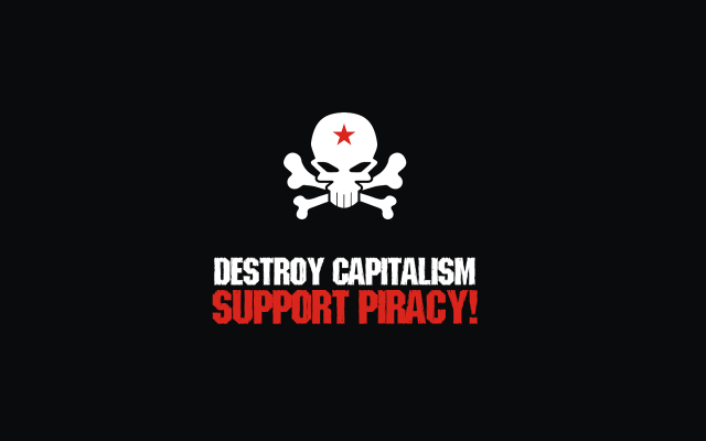 Skull crossbones destroy capitalism support free wallpaper for desktop - medium preview image