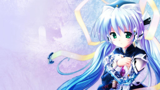 Anime girl long blue hair #3 free wallpaper for desktop - medium preview image