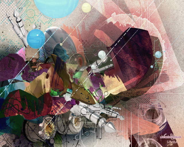 Colorful motorcycle digital painting blue free wallpaper for desktop - medium preview image