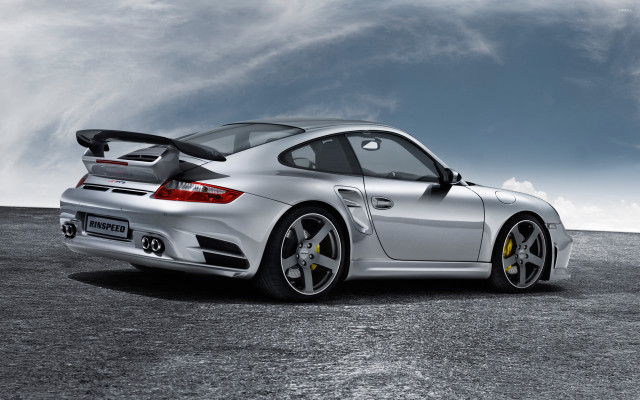 Silver sports car gravel road #3 free wallpaper for desktop - medium preview image