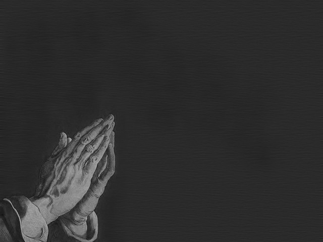 Black white prayer hands dark free wallpaper for desktop - medium preview image