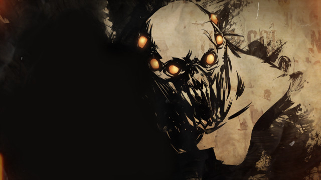 Creepy man glowing eyes face free wallpaper for desktop - medium preview image
