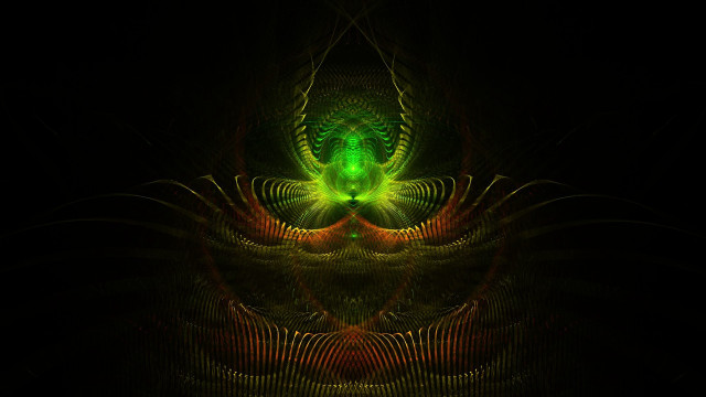 Green red abstract flower psychedelic free wallpaper for desktop - medium preview image