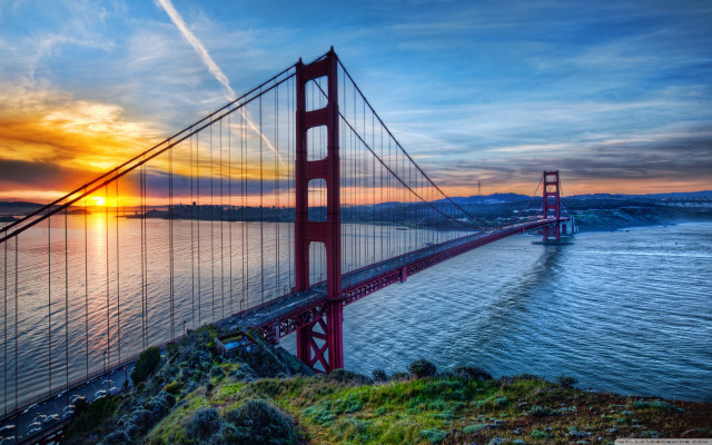 Sunset golden gate bridge san #2 free wallpaper for desktop - medium preview image