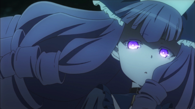 Purple eyes long hair black free wallpaper for desktop - medium preview image