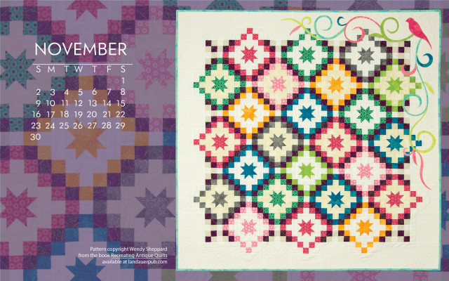 Calendar quilt bird cover image free wallpaper for desktop - medium preview image