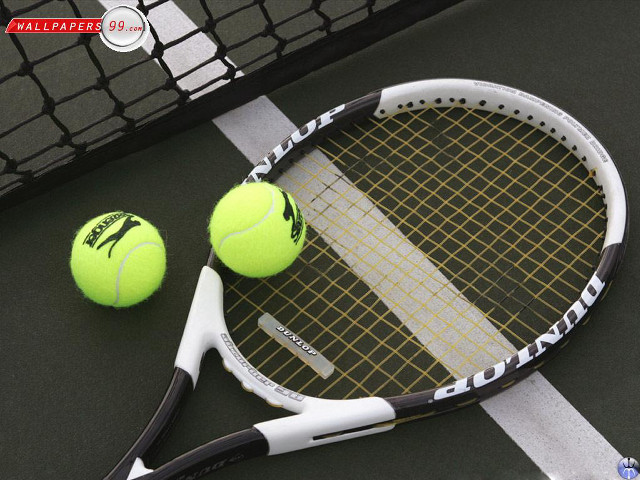 Tennis balls racket court net free wallpaper for desktop - medium preview image