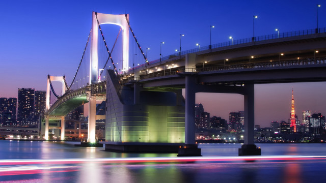 Bridge water city night lights #14 free wallpaper for desktop - medium preview image