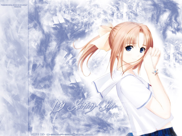 Girl forest snowflake blue eyes free wallpaper for desktop - medium preview image