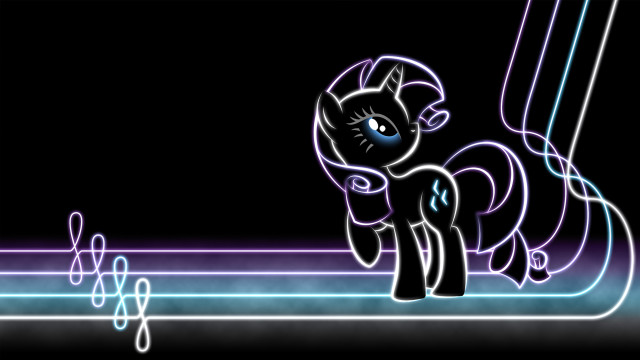 Pony neon hologram synthwave bauhaus free wallpaper for desktop - medium preview image