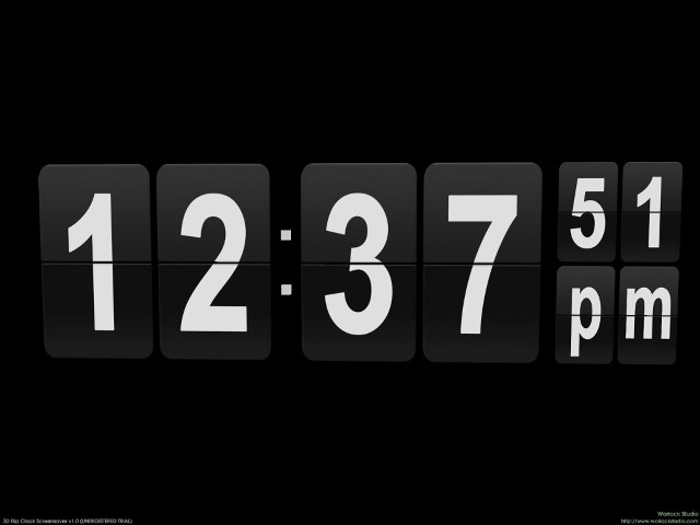 Digital clock twelve53pm black white free wallpaper for desktop - medium preview image