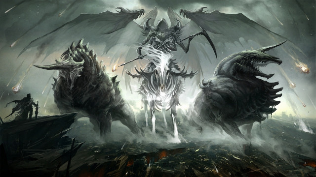 Demonic creatures dark forest man free wallpaper for desktop - medium preview image