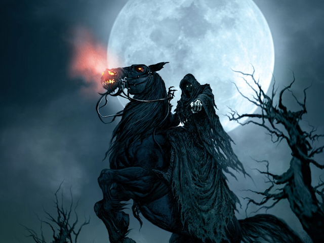 Black horse demon full moon free wallpaper for desktop - medium preview image