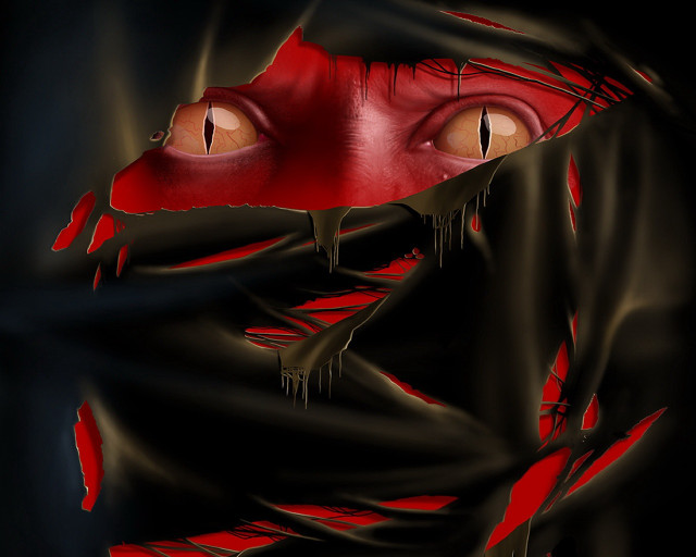 Red black woman blood face free wallpaper for desktop - medium preview image