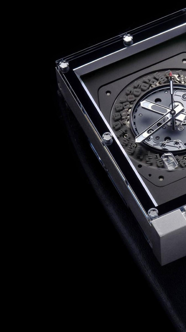 Black background watch kinetic art free wallpaper for mobile - medium preview image