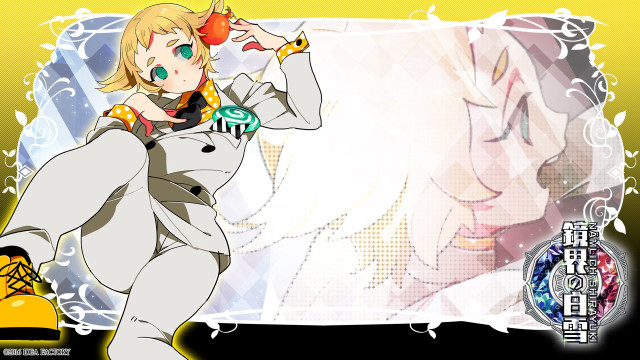 Woman white suit yellow apple free wallpaper for desktop - medium preview image