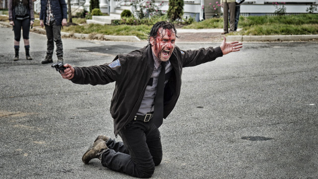 Man bloody face ground arms free wallpaper for desktop - medium preview image