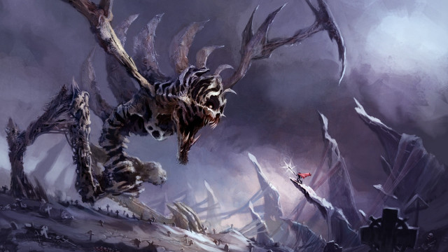 Demon attack forest demon back free wallpaper for desktop - medium preview image