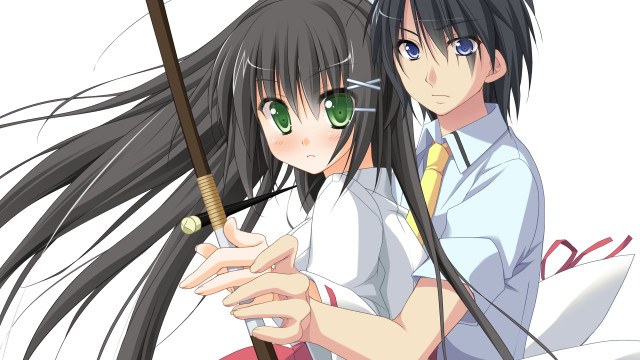 Anime characters sword long hair free wallpaper for desktop - medium preview image