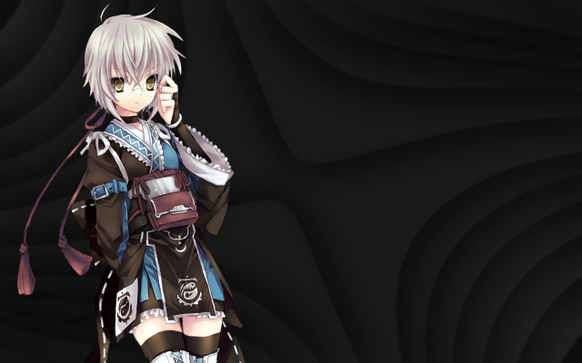 Anime character white hair black #3 free wallpaper for desktop - medium preview image