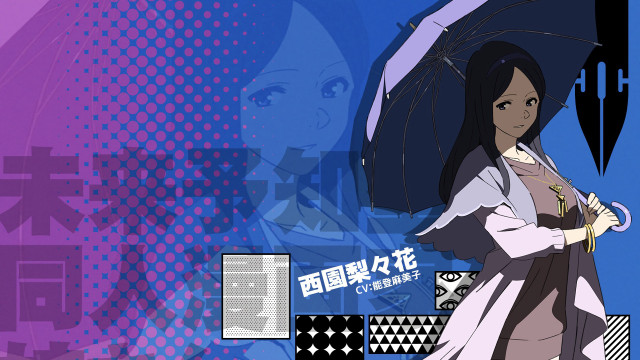 Woman holding umbrella purple background free wallpaper for desktop - medium preview image