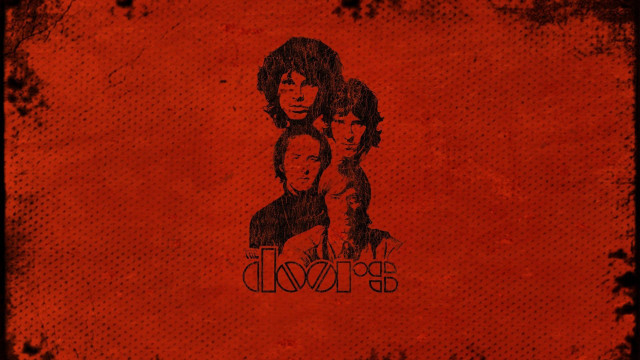Red background the doors band free wallpaper for desktop - medium preview image
