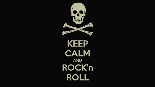 Skull crossbones keep calm rocknroll free wallpaper for desktop - medium preview image
