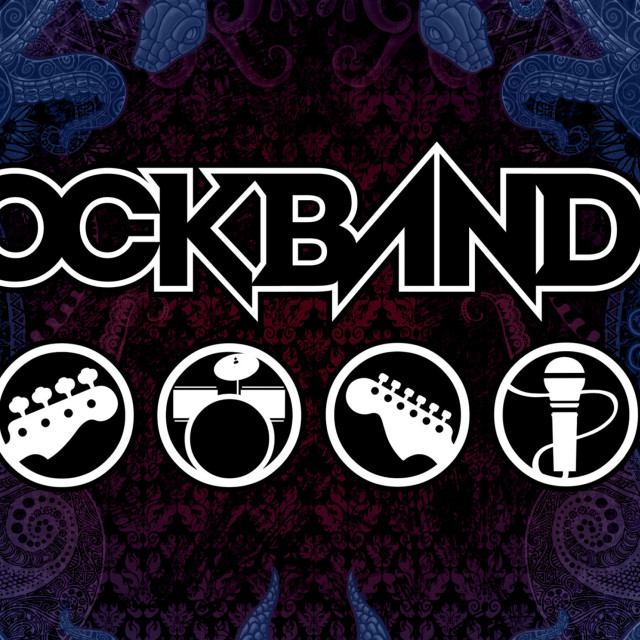 Black white rock band guitar free wallpaper for tablet - medium preview image