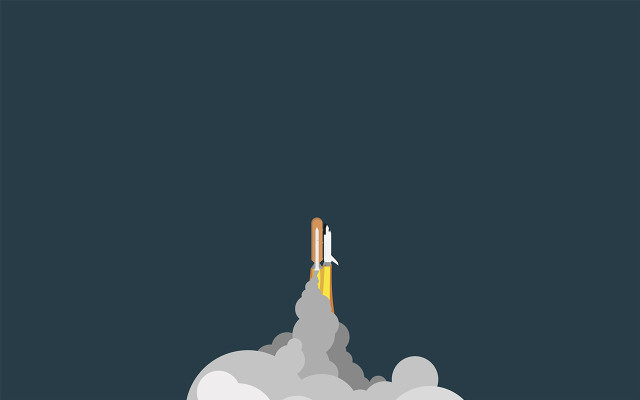 Rocket flying smoke dark background free wallpaper for desktop - medium preview image
