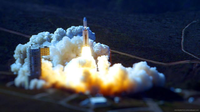 Rocket launching smoke fire sky #2 free wallpaper for desktop - medium preview image