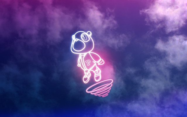 Flying person cloudy day pink free wallpaper for desktop - medium preview image