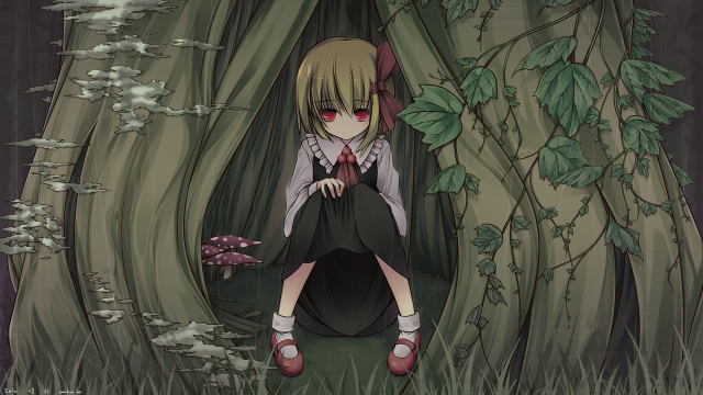 Girl sitting tree hands hips free wallpaper for desktop - medium preview image