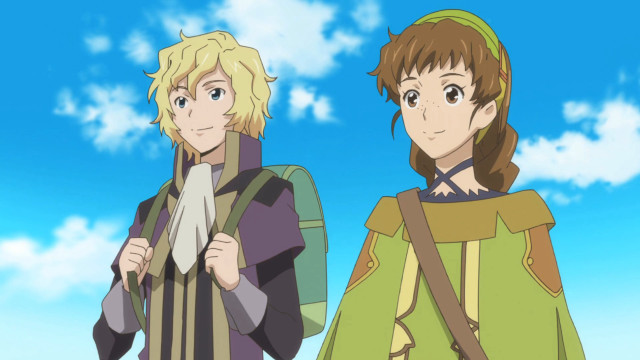 Two people blue sky clouds free wallpaper for desktop - medium preview image