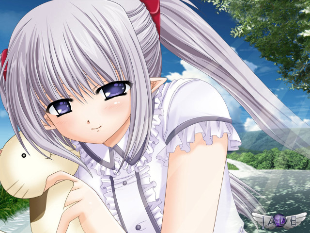 Girl holding cat tree sky free wallpaper for desktop - medium preview image