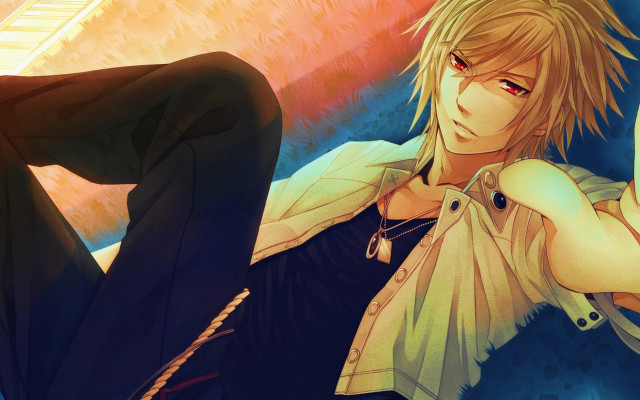 Blonde man couch anime remodernism free wallpaper for desktop - medium preview image
