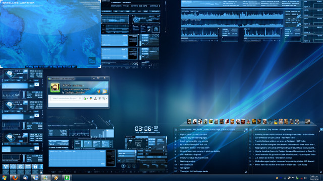 Desktop computer screens blue background free wallpaper for desktop - medium preview image